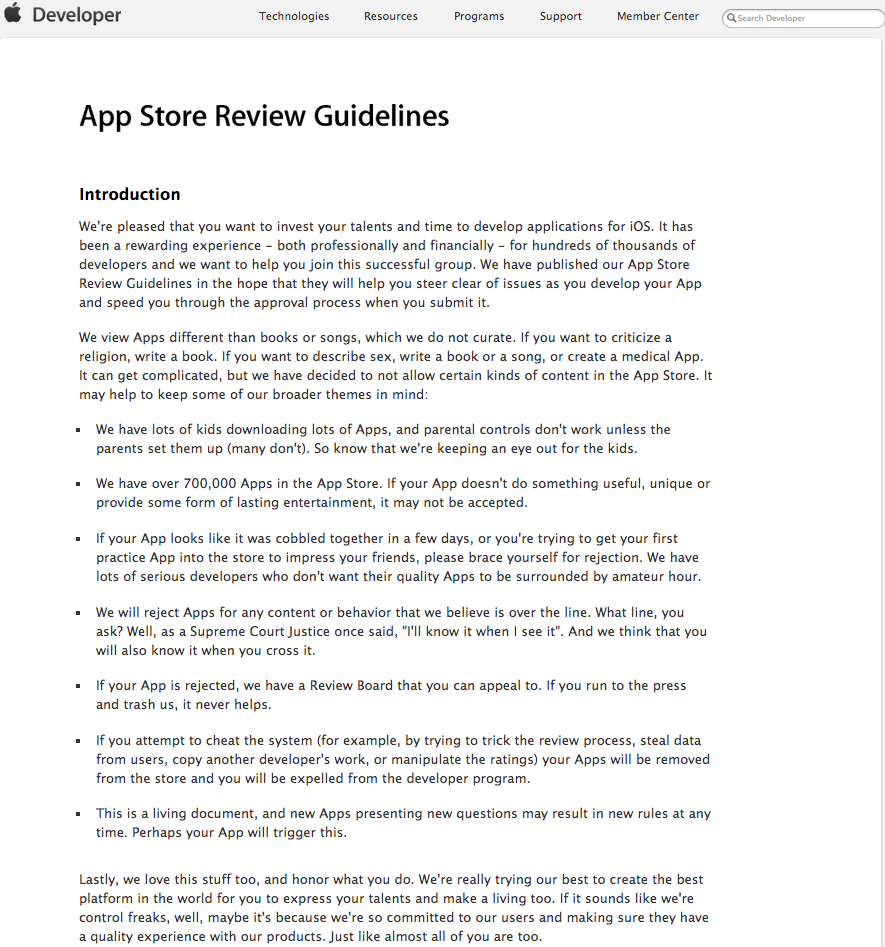App Store Review Guidelines